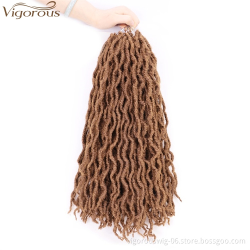 Vigorous Top Quality 6 Colors 18 Inches Faux Locs Curly Crochet Braid Soft Synthetic Braids for African American Black Women